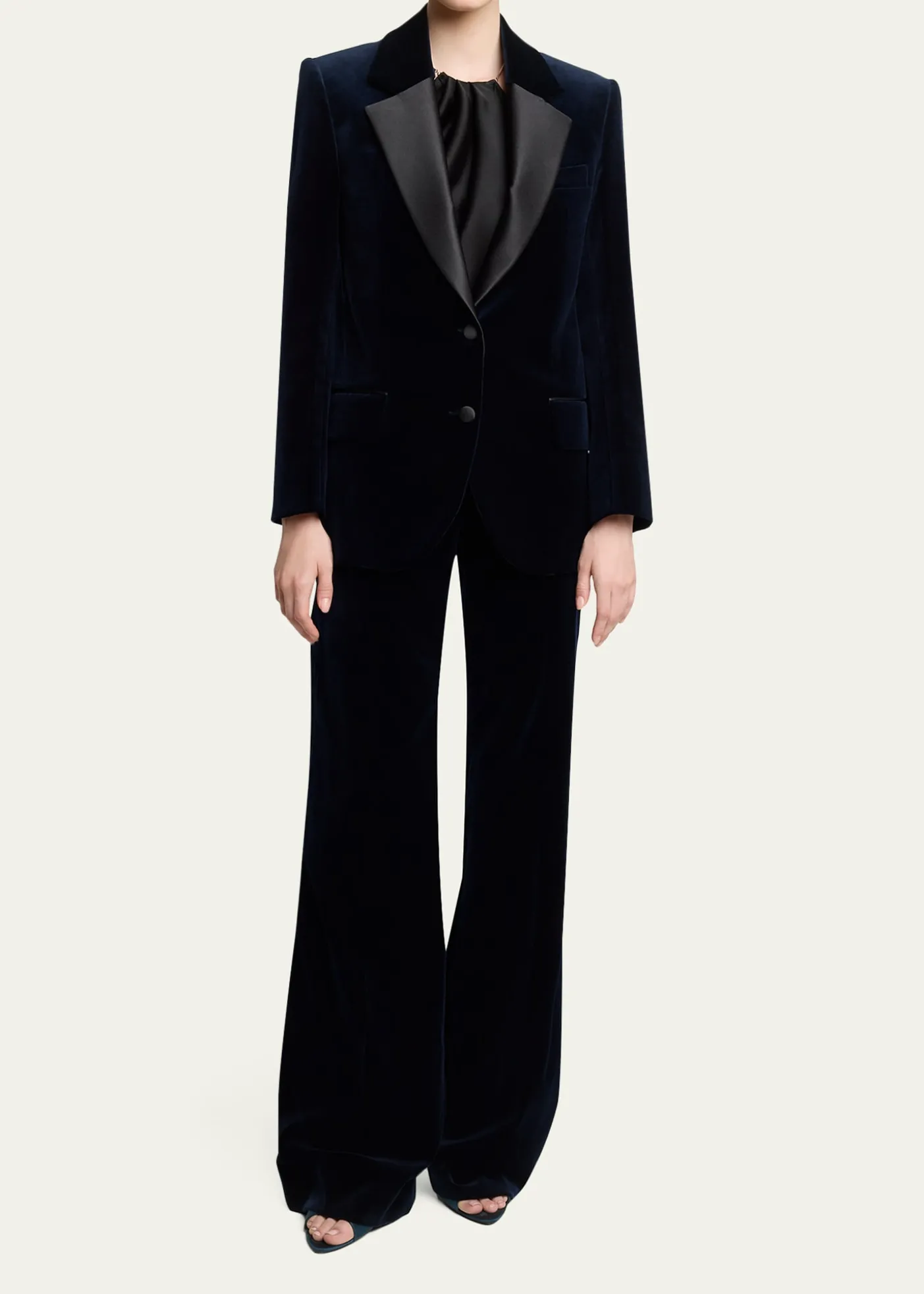 Victoria BeckhamSingle-Breasted Velvet Tuxedo Jacket