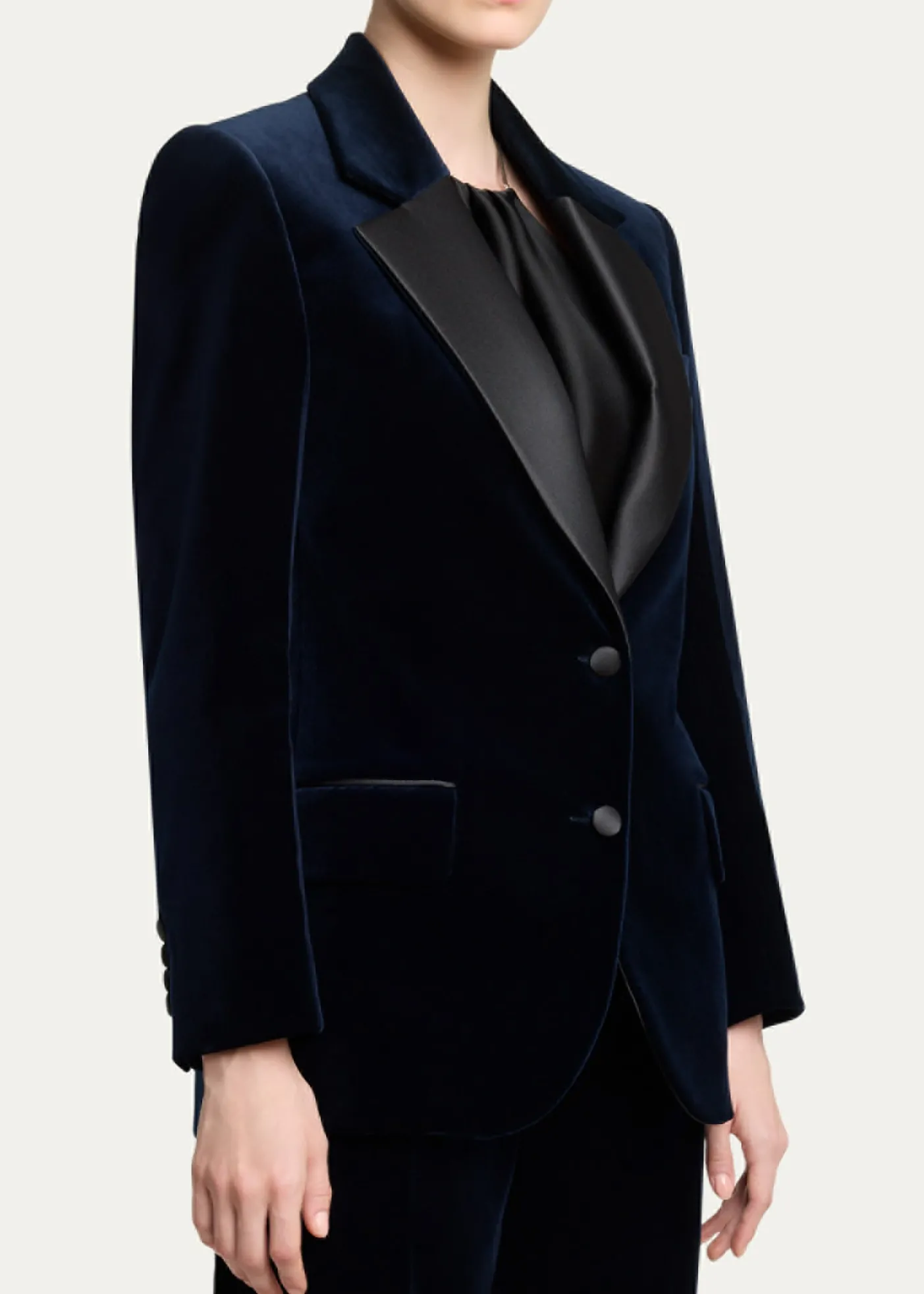 Victoria BeckhamSingle-Breasted Velvet Tuxedo Jacket
