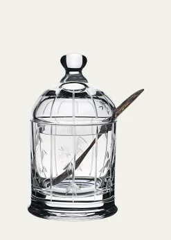William Yeoward CrystalAbby Honey Jar with Spoon, 8 oz.